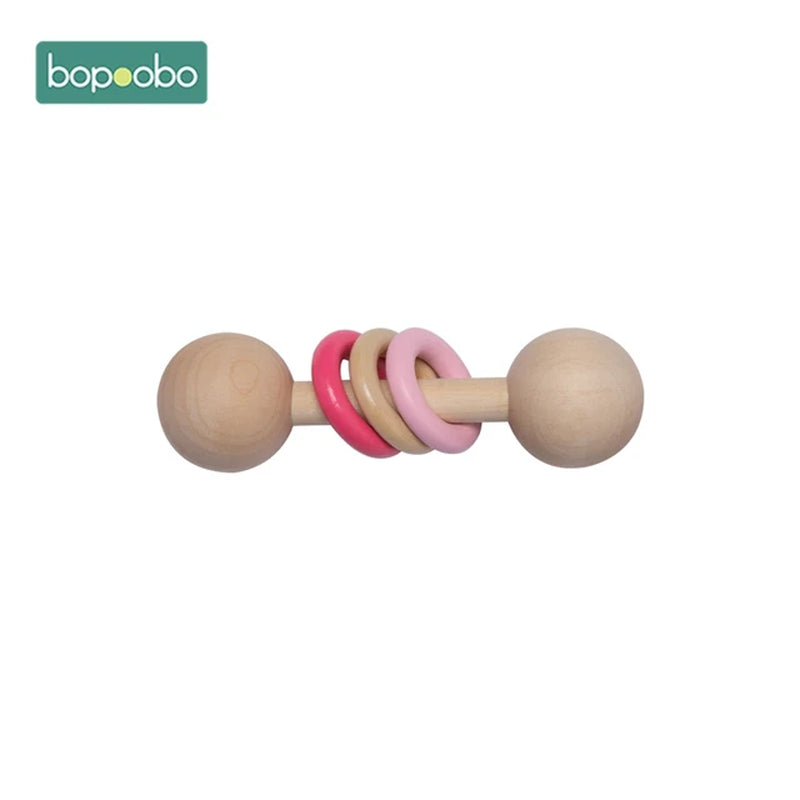 "Musical DIY Baby Rattle Teether Set - Safe, Wooden Toys with Bpa-Free Bracelet - Perfect Baby Shower Gift!"