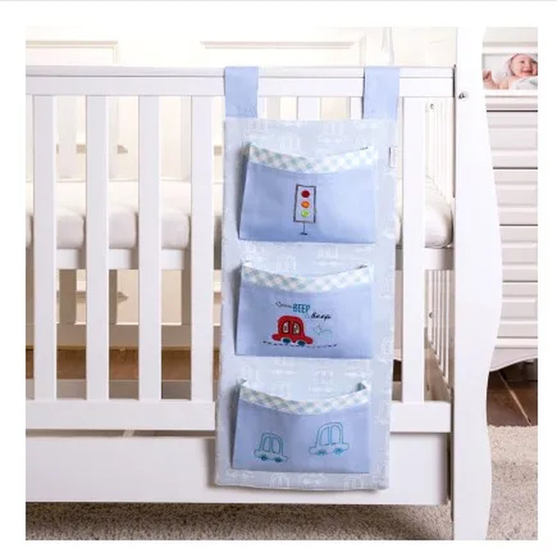 "Organize and Simplify: Baby Bed Hanging Storage Bag for Crib Bedding Set - Perfect for Toys, Diapers, and More!"