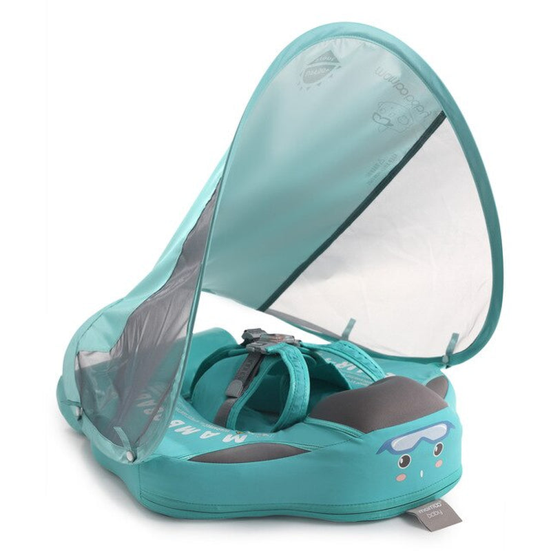 "Ultimate Baby Swim Trainer: Non-Inflatable Float Ring with Sunshade for Safe and Fun Water Play!"