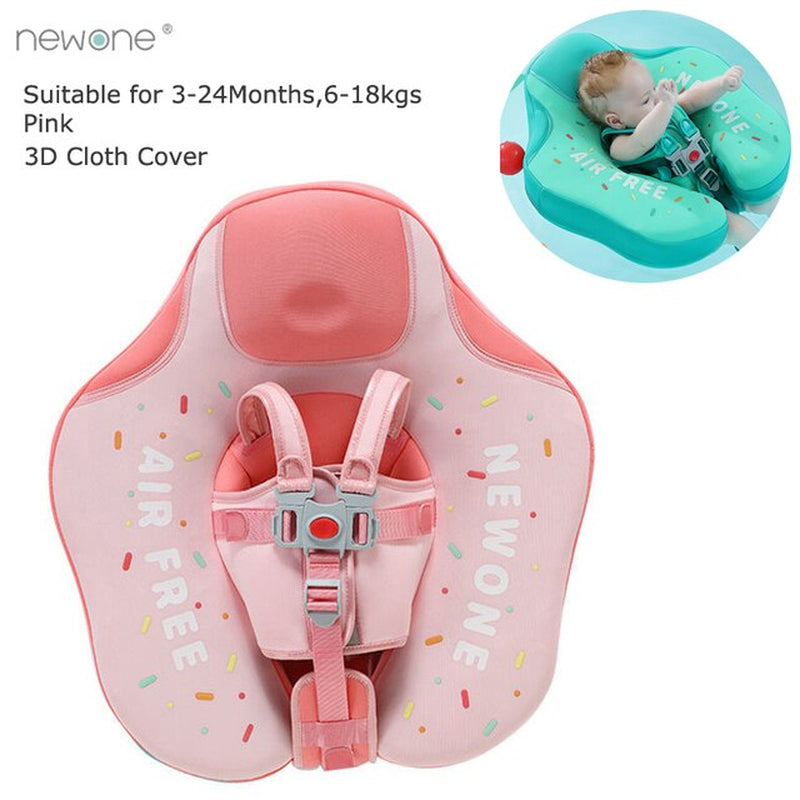 "Ultimate Baby Swim Trainer: Non-Inflatable Float Ring with Sunshade for Safe and Fun Water Play!"