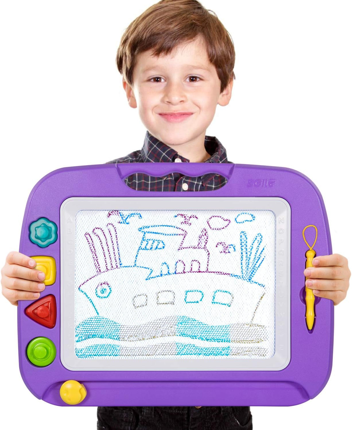 "Magic Sketch Pad for Kids - Unleash Their Creativity with the Large Magnetic Drawing Board in Vibrant Purple!"