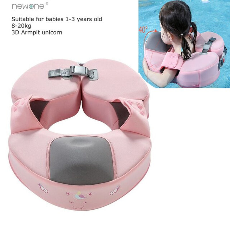 "Ultimate Baby Swim Trainer: Non-Inflatable Float Ring with Sunshade for Safe and Fun Water Play!"