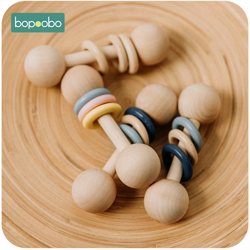 "Musical DIY Baby Rattle Teether Set - Safe, Wooden Toys with Bpa-Free Bracelet - Perfect Baby Shower Gift!"