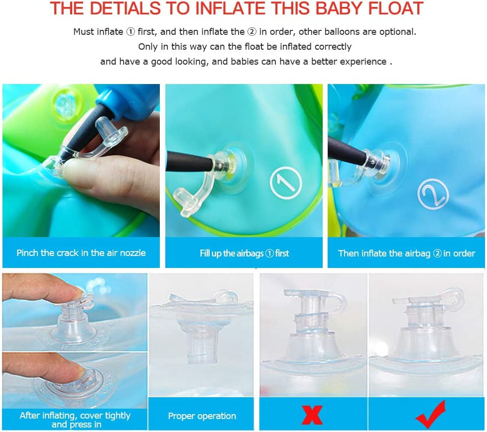 Anti-Slip Baby Swimming Float Ring for Pool, Toddler Floaties Accessories for the Age of 3 Months-6 Years