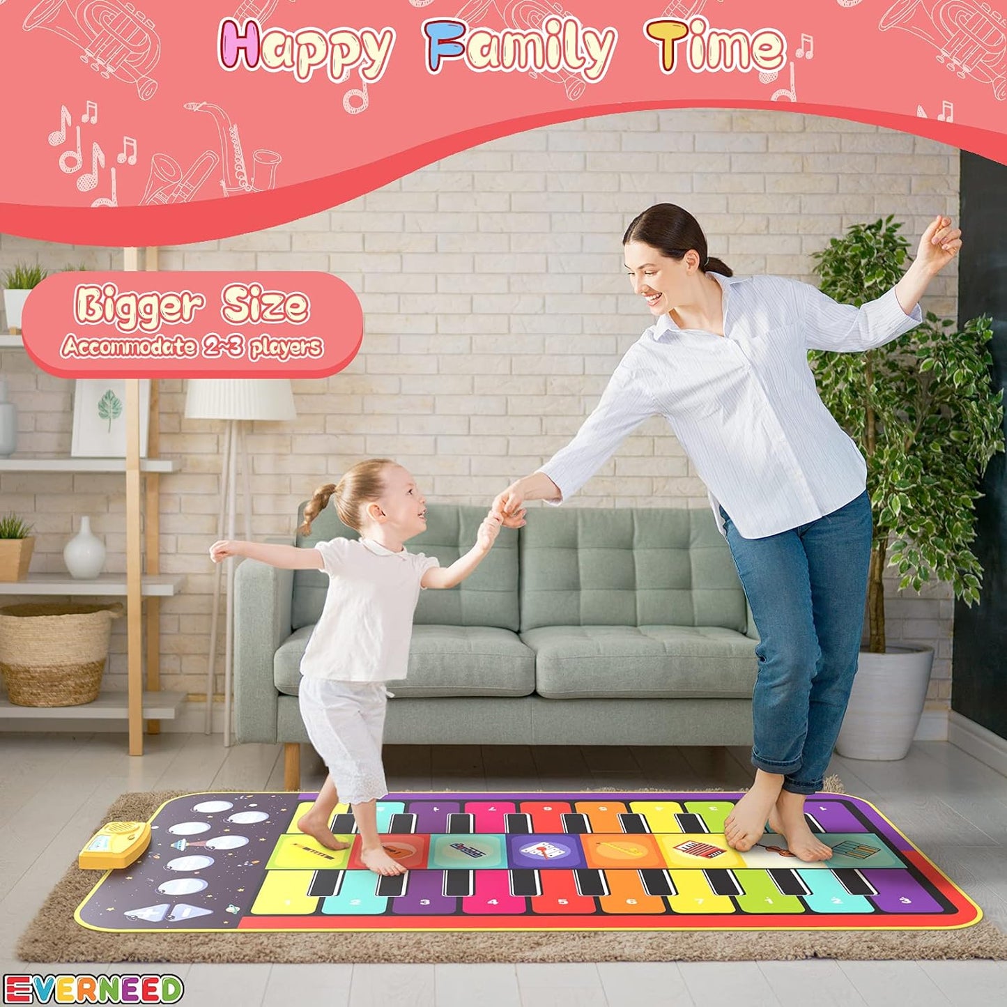 "Musical Magic Mat: the Perfect Christmas Gift for Little Music Prodigies! 55" Non-Slip Piano Mat for Toddlers, Cultivating Musical Talent from an Early Age (Suitable for 1-5 Year Olds)"