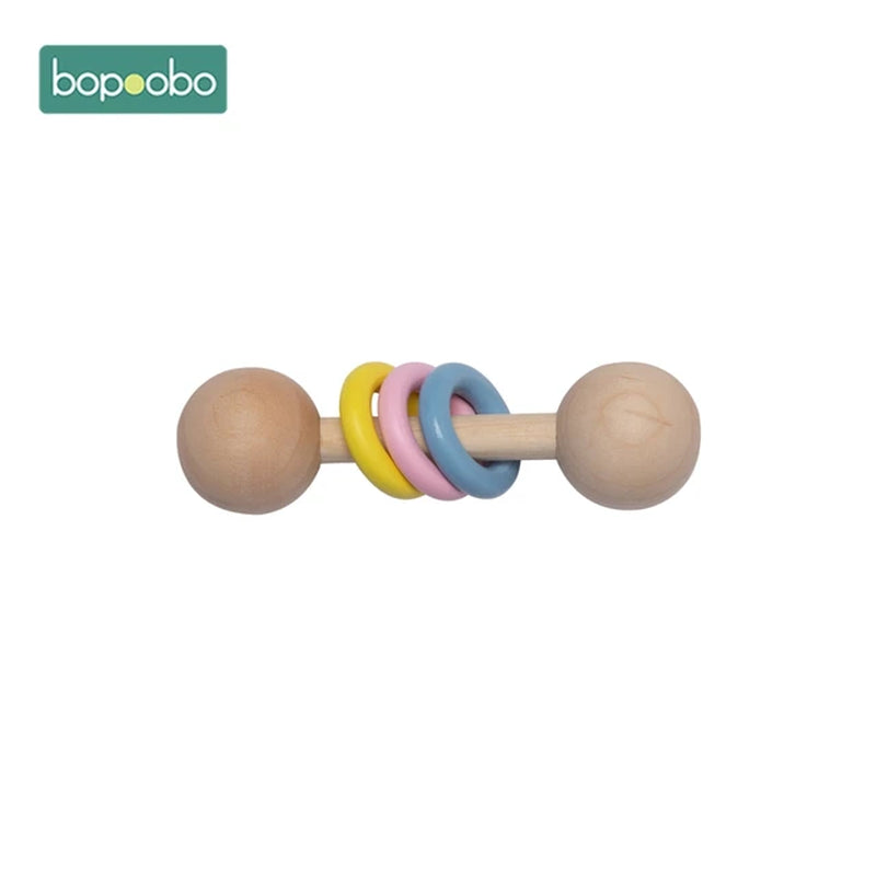 "Musical DIY Baby Rattle Teether Set - Safe, Wooden Toys with Bpa-Free Bracelet - Perfect Baby Shower Gift!"