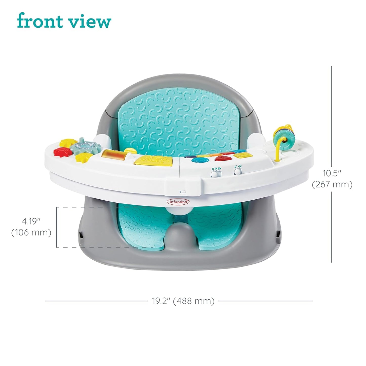 "Magical Melodies 3-In-1 Sensory Seat and Booster - Transformative, Interactive Seat with Musical Keyboard for Exploring Senses, Perfect for Babies and Toddlers, Vibrant Teal"