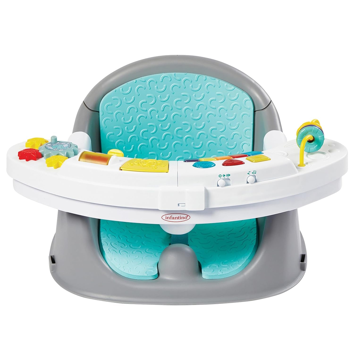 "Magical Melodies 3-In-1 Sensory Seat and Booster - Transformative, Interactive Seat with Musical Keyboard for Exploring Senses, Perfect for Babies and Toddlers, Vibrant Teal"