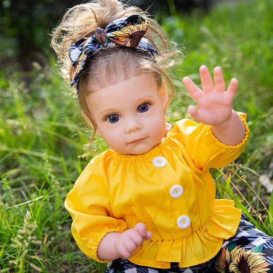 Reborn Baby Dolls Girl, 22 Inch Realistic Newborn Baby Doll, Lifelike Baby Doll That Look Real, Adorable Vinyl Soft Body Weighted Reborn Toddler Gift